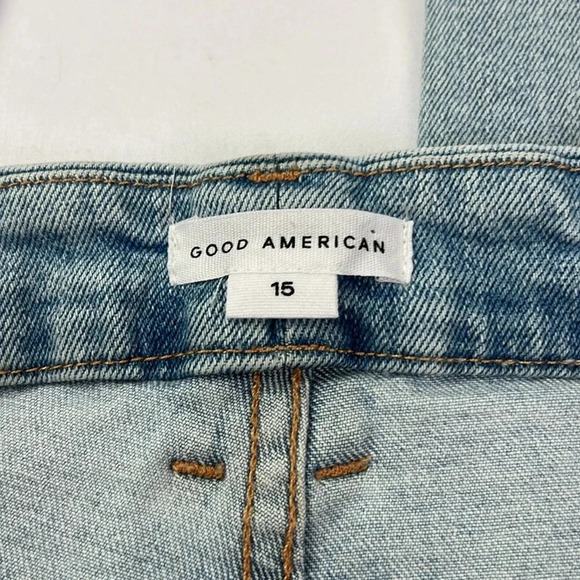 Good American Women’s 15 Good Curve Straight Leg  Destroyed Hem Jean - Picture 6 of 15